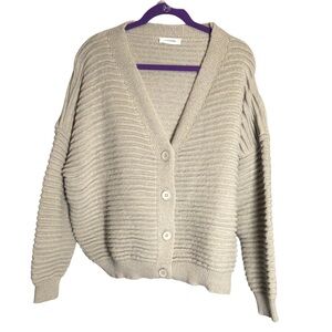 Elegant Beige Knit Cardigan